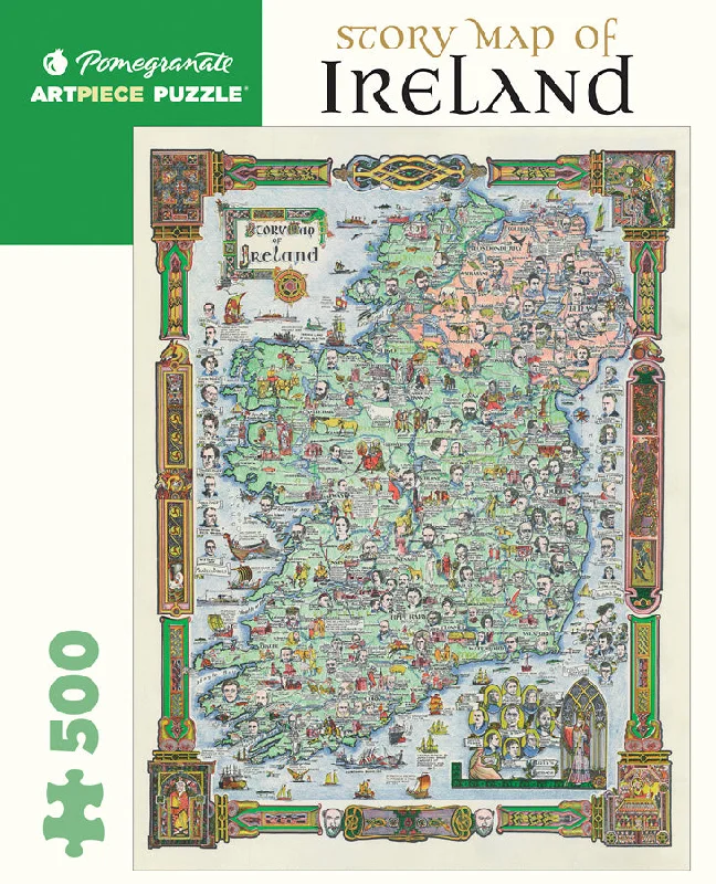 Relaxing games Story Map of Ireland - 500 Piece Puzzle