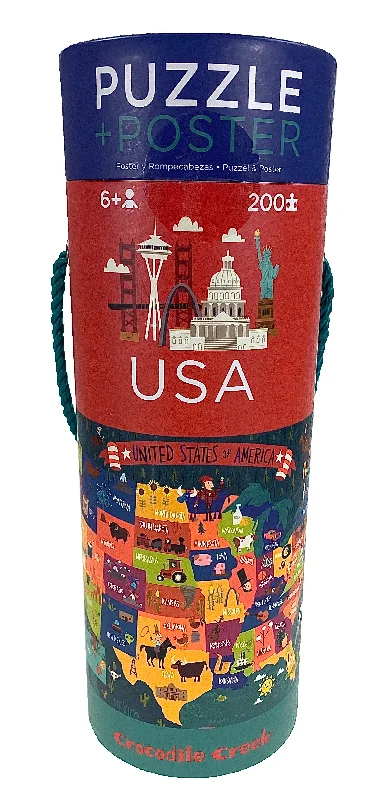 Competitive games USA Map 200 Piece Puzzle And Poster