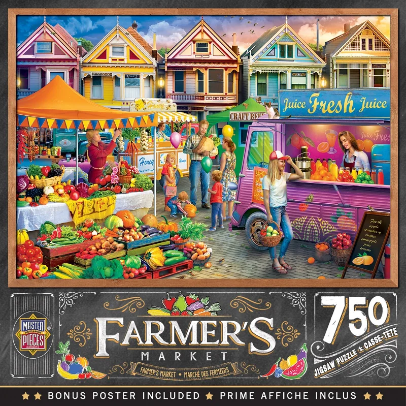 Challenging puzzles Weekend Market 750 Piece Farmers Market Puzzle