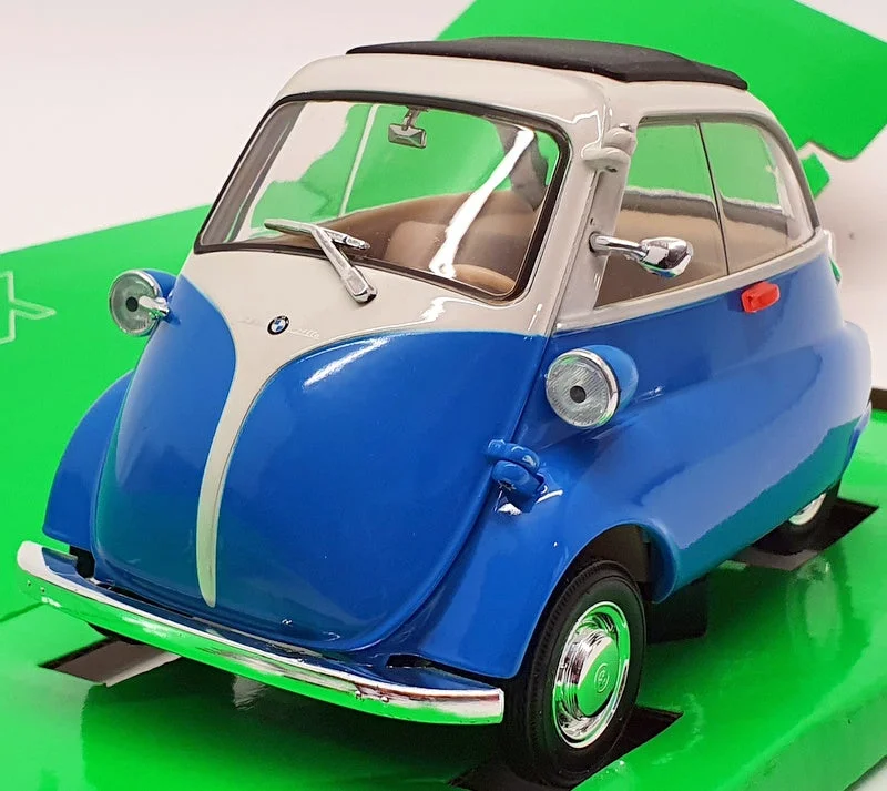 Realistic toy carsWelly 1/18 Scale Model Car 24096W - BMW Isetta - Blue