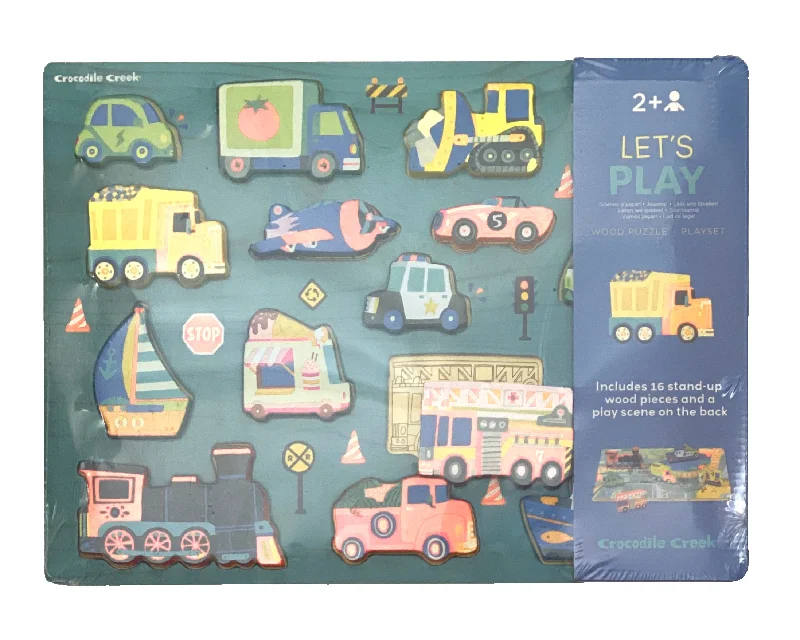 Social games Wooden Puzzle Playset - Things That Go